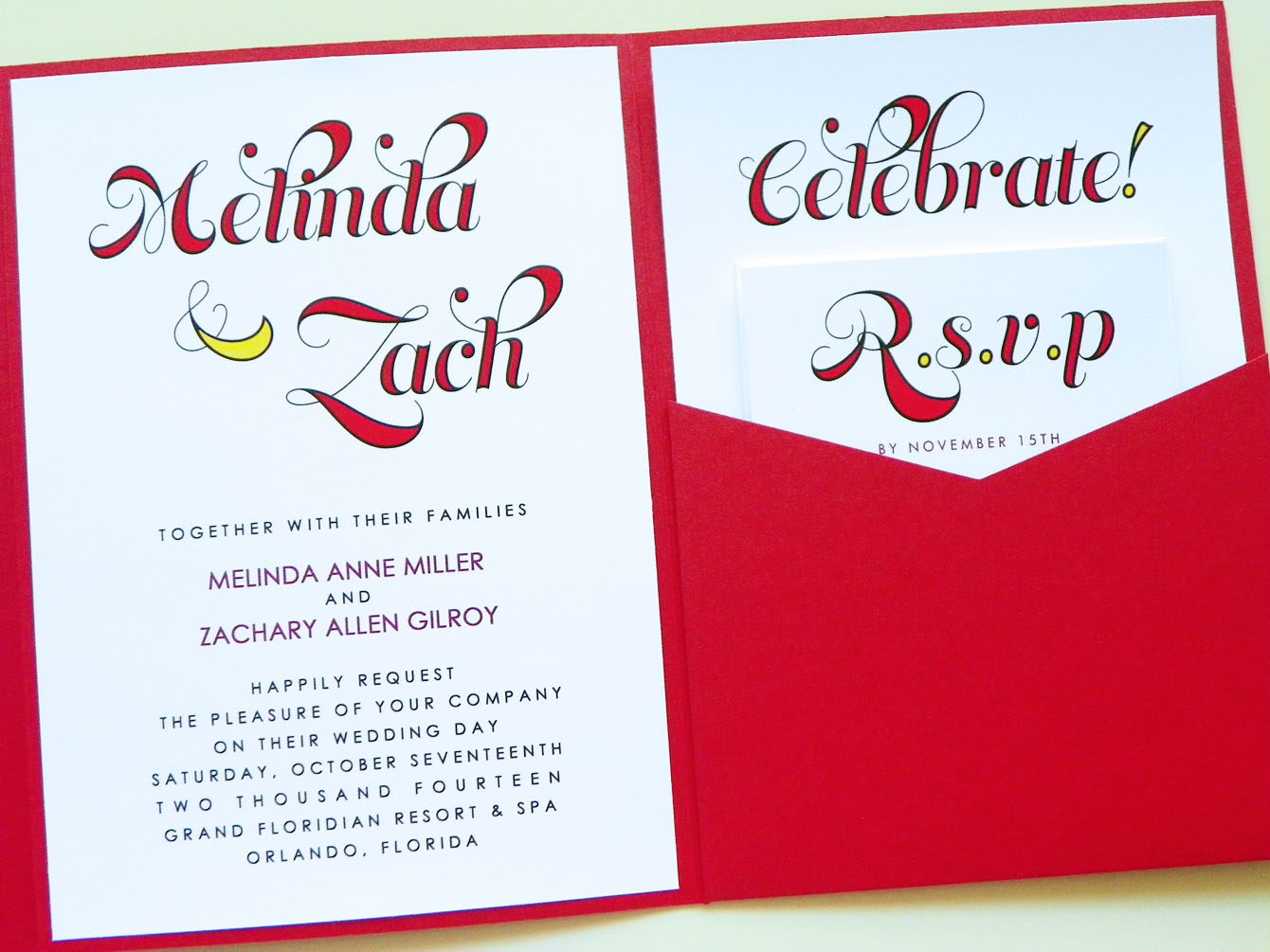 Pocketfold Wedding Invitations Melinda Signature Pocketfold